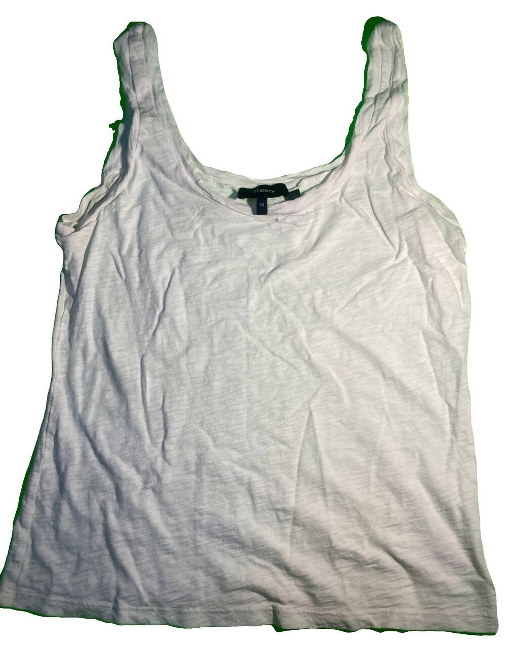 Theory Cream Tank top white medium cotton made in Peru M